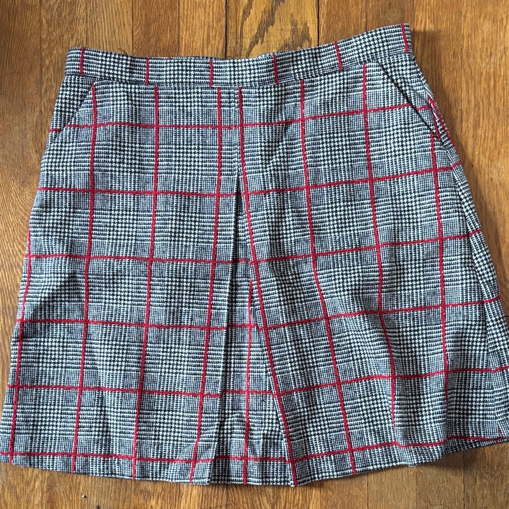 NWT ModCloth Louche Wool Blend Front Pleat Tweed Skirt